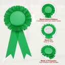 PATIKIL 15Pcs Blank Award Ribbon, 6" x 3" Honorable Participation Badge Ribbons for Competition Sports Event Classroom Prize 1st 2nd 3rd Place Medals, Green