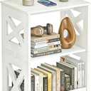 BYFU White Side Table, Small End Table with Storage Shelf, 3Tier Nightstand Bedside Table Bookshelf Bookcase Display Rack for Small Spaces Bedroom Bathroom Living Room Office