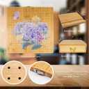 Crochet Cast Foldable Bamboo Crochet Blocking Board15 | 40 Stainless Steel Rods, Hydrangea Art, CarryBag & Drawer, AntiSlip Dots | GrannySquare & Knitting Projects 0.8" Thick Adjustable Mat
