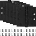 6 Pack Stainless Steel 4'' Door Hinges, 4in x 4in Heavy-Duty Ball Bearing Door Hinges with Square Corners for Exterior & Interior Doors, Black