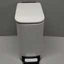 TIPGO Slim Bathroom Trash Can with Lid Soft Close, Step Pedal, 6 Liter / 1.6 Gallon Stainless Steel Trash Bin, Small Garbage Cans for Bedroom, Office, Kitchen (White)