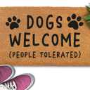MAINEVENT Dogs Welcome People Tolerated Door Mat 30x17 Inch, Funny Dog Doormat, Mat Dog, Hope You Like Dogs Doormat, Coir Mat (1'5" x 2'6" (Rectangular))