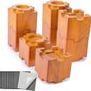 Wood Bed Risers with Non-Slip Rubber Pad, Stackable Furniture Risers Lift Heights 3.5 or 7 Inch Heavy Duty Risers for Sofa, Table, Couch Chair (8 Pack, Brown)