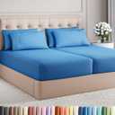 Split King 7 Piece Sheet Set - Comfy, Breathable & Cooling - Soft Hotel Luxury Bedding for Women, Men, Kids, Teens & Children - 1 Flat & 2 Fitted Sheets & 4 Pillowcases w/ Deep Pockets - Royal Blue