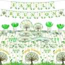 172 Pcs Family Reunion Tableware Family Tree Reunion Party Decorations Serves 24 Banner Tablecloth Plate Cup Napkin Knife Fork Spoon Guests for Spring Gathering Party Supplies