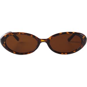 JUDOO Tiny Small 90s Sunglasses for Women Men Retro Oval Tinted Glasses (Leopard)