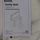 Pamapic Glass Top Vanity Desk with Crystal Handles, 11 Drawers Makeup Vanity with Mirror and Stool, 3 Lighting Modes Dressing Table, Power Outlet, Silent Slides, White (46"*15.7"*56.1")