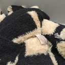 Amélie Home Cable Knit Throw Blanket for Couch, Bicolour Super Soft Fuzzy Blanket for Sofa, Luxury Cozy Fluffy Throw for Room Decor, 50" x 60", Plaid Black