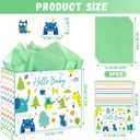 Yoqipati 13" Large Baby Gift Bag with Tissue Paper and Greeting Card for Baby Showers New Parents Newborwn (Woodland Animal)