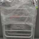 Clothes Drying Rack, Metal Foldable Laundry Drying Rack, with Adjustable Height Levels Wings, Space Saving, Indoor Outdoor Use, White Free-Standing Airer (Small)