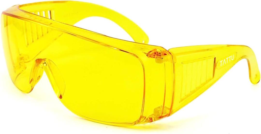TATTU G1 Fit-Over UV Protection Glasses, Anti-Glare, Anti-Eye Strain, Night Vision Enhancement for Driving at night, Yellow
