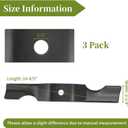 04265400 Notched High Lift Blades for 42" Mower Deck, Compatible with Gravely ZT 42 Zero Turn A-riens Zoom Series Lawn Mower, Replace 1134-9210-01, 3 Pack