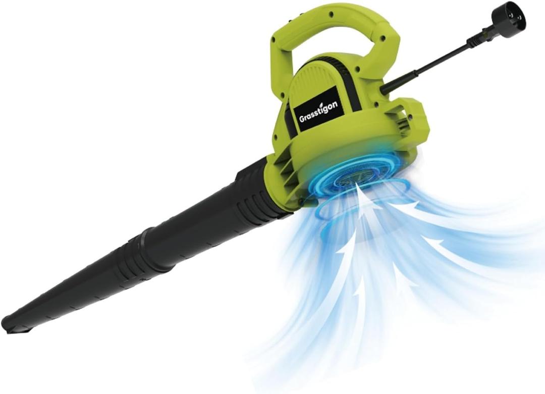 Electric Leaf Blower Corded, 7-Amp, 390CFM/ 210MPH, 2 Speed Modes, Powerful Lightweight Handheld Blowers for Lawn Care, Patio, Leaves, Dust, Snow (Green)