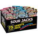SOUR JACKS, Sour Gummy Candy, Variety Pack, 75 0.5 oz Snack-Size Pouches, Watermelon, Blue Raspberry, and Assorted Fruit, Individually Wrapped, Fat Free, Gluten Free (EXP 12/31/26)