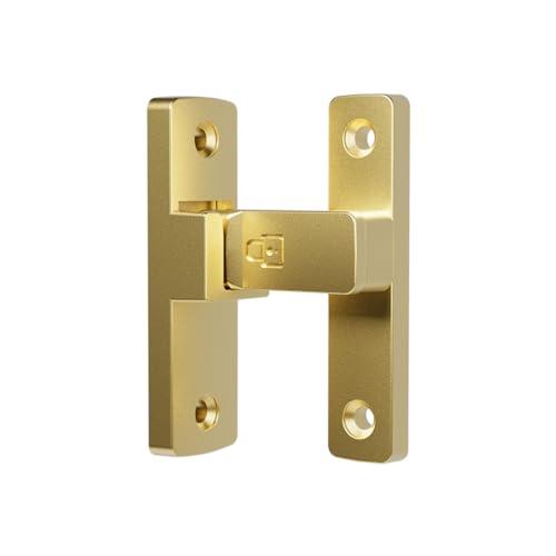 ETEKJOY Heavy-Duty Flip Latch Lock 90/180 Degree Sliding/Swinging Door Lock Latch Bolt for Gate Barn Garage Garden Fence Shed Window Cabinet (Gold, 90 Degree) Pack Of 2