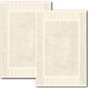 White Classic Luxury Bath Mat Floor Towel Set - Absorbent Cotton Hotel Spa Shower/Bathtub Mats [Not a Bathroom Rug] 22"x34" | 2 Pack | Ivory
