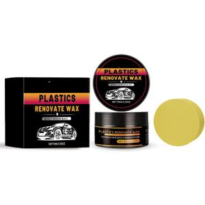 Advanced Plastic Restorer Paste for Cars - 3.5oz Scratch Repair & Cleaner, Long-Lasting Ceramic Coating for Interior & Exterior Trim, Dashboard, Bumpers - Revives Faded Black Plastic, Non-Greasy
