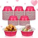 Baderke 50 Pcs Hot Pink Party Cup Bowls, 23 oz Disposable Plastic Bowls for Cold and Hot Food, Snacks, Salads and Desserts for Graduation Party Supplies, Birthday, Holiday Event
