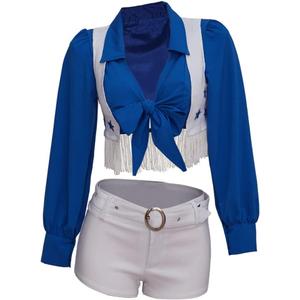 MyheroCos Women's Star Sexy Cheerleader Costume High School Cheerleading Uniform Sports Team Two Piece Set (Large)