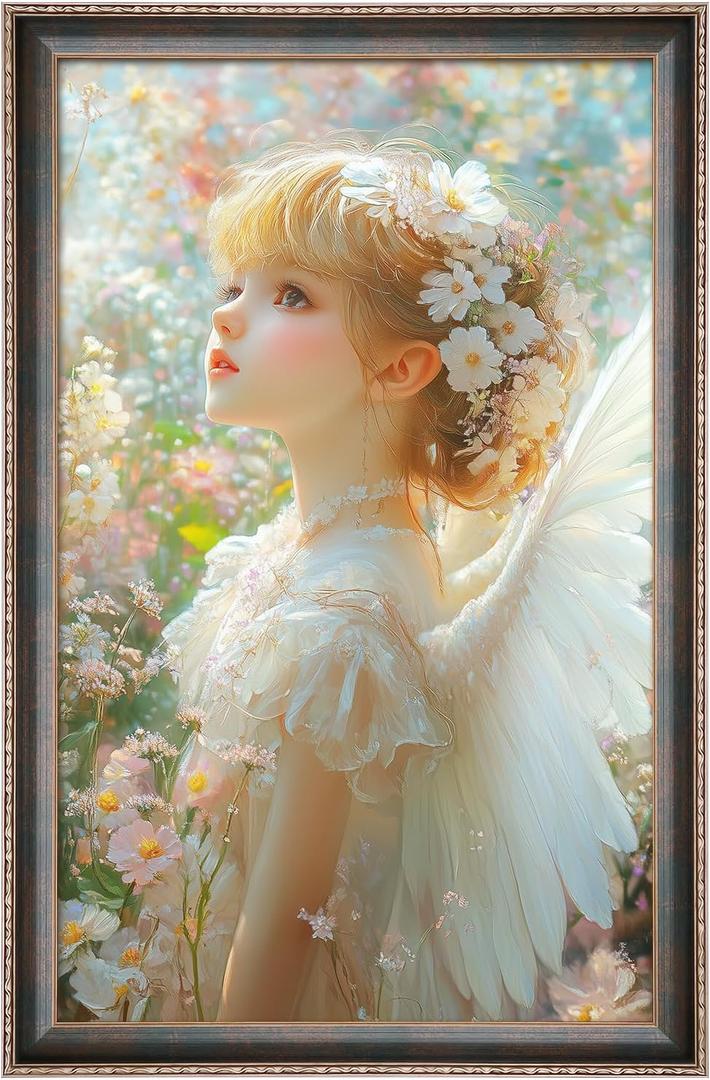 16x24 Frame Vintage Green, Ornate 24x16in Picture Frame with Floral Trim, for 16 x 24inch Gallery Photo Pic with HD Plexiglass, 1.6in Widen 0.8in Thick, Horizontal Vertical Wall Display
