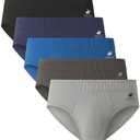 Beverly Hills Polo Club mens Beverly Hills Polo Club Men's 5 Pack Low Rise Brief (Medium, Navy, Dark Shadow, Grey, Bright Blue, Black)