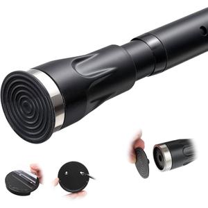 Tension Curtain Rod, 42 to 100 inch Adjustable Heavy Duty black shower curtain rod for bathroom Closet Windows