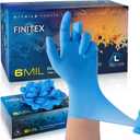 FINITEX Disposable Blue Nitrile Gloves 6mil Heavy Duty Latex-Free Glove 100PCS Cooking Food Safe Powder-Free Rubber Gloves (Small)