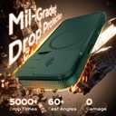 TOCOL for iPhone 16 Pro Case with Slide Camera Cover, Kickstand and Camera Control Button, Fit for MagSafe, Rugged Solid Phone Case, Non-Slip, Drop Protection, Alpine Green