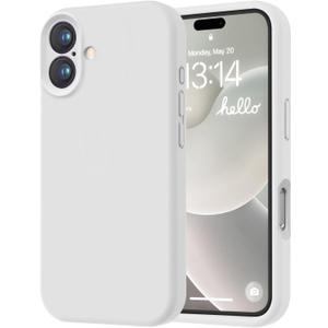 LOVE 3000 Designed for iPhone 16 Case, Premium Silicone with [Soft Anti-Scratch Microfiber Lining] Shockproof Protective Phone Case for Men Women Girls 6.1", White