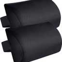 Zero Gravity Chair Set of 2 Replacement Pillow Headrest with Elastic Band, Universal Soft Removable Padded Cushion Head Pillow for Zero Gravity Lounge Folding Patio Lawn Recliner Chairs, Black