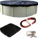 Pool Leaf Net Cover for Above Ground Pools  18 ft Round, Durable, Woven Polyethylene Material with Reinforced Edge  Lightweight, Easy to Put On, Take Off, and Store