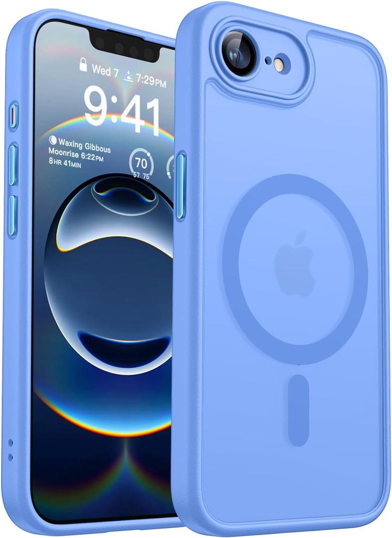 CANSHN Magnetic for iPhone 17e / 16e Case, Upgraded [Full Camera Protection] [Compatible with Magsafe] [Translucent Matte] Shockproof Protective Phone Case for iPhone 17e / 16e - Ultramarine