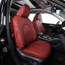 EKR Seat Covers for Cars Toyota Highlander 2014 2015 2016 2017 2018 2019,2nd Row Captain Chairs,Automotive Seat Cover,Waterproof Leather Car Seat Cover Full Set(Burgundy) (2014-2019 Highlander W/2nd Row Captain Chairs)
