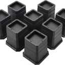 BTSD-home Adjustable Bed Risers 2,3 or 4 Inch Heavy Duty 8 Pack Furniture Risers Dorm Bed Risers Table Desks Legs Blocks Black