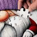 Vintage Gnome Puzzles for Adults 1000 Pieces, Pretty Colorful Stitch Yarn Jigsaw Puzzles, Funny Challenging Knitting Sewing Machine Bear Puzzle