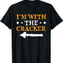 I'm With The Cracker Funny Couple Halloween T-Shirt (Black)