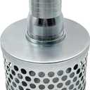 MUSTBEE Round Hole Suction Strainers and Combination Hose Connector Set for Pump, Plated Steel (1.5 inch set)