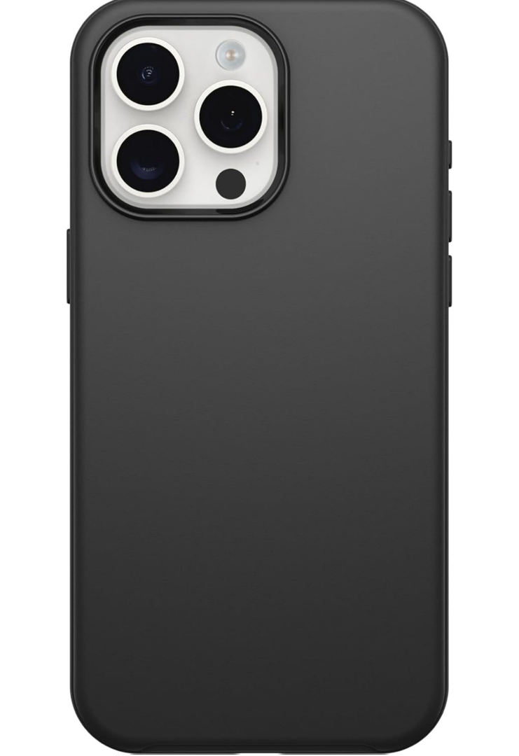OtterBox iPhone 15 Pro MAX (Only) Symmetry Series Case - Black, Snaps to MagSafe, Ultra-Sleek, Raised Edges Protect Camera & Screen