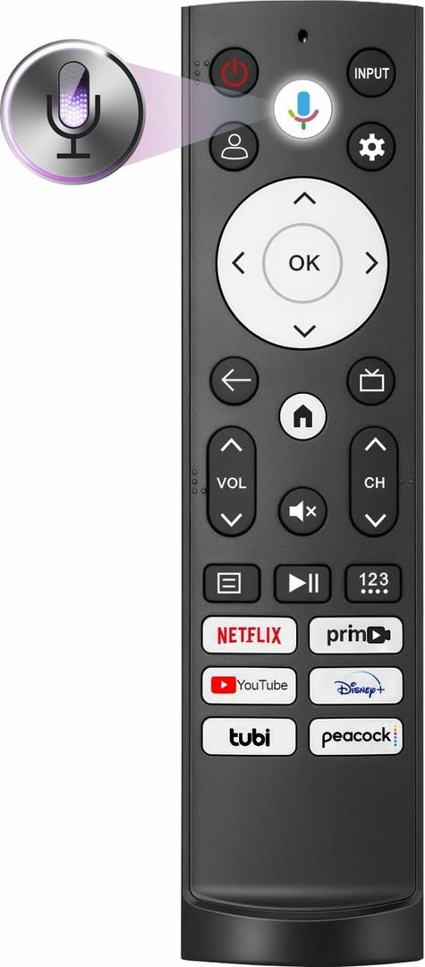 Universal Smart Remote Compatible with Hisense TV Remote Control Replacement 2025-2015, Voice, Bluetooth, Hisense Google, Android, Laser, Canvas TVs, 4K UHD, HD, Mini-LED, ULED