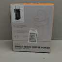 Single Serve One Cup Coffee Maker, for K Cups and Grounds, Mini Coffee Maker with Portable Handle, 6 to 12 Oz Brew Size, for Travel, Camping, Office, RV and Dorm, 120V, Black and Gold