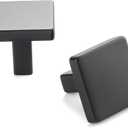 10 Pack 1-1/8 Inch, Square Matte Black Cabinet Knobs Black Drawer Knobs Black Cabinet Pulls, ZK2401 Solid Kitchen Hardware for Cabinets Drawers Bedroom Dresser Bathroom Vanity Cupboard