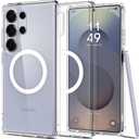 Spigen for Galaxy S25 Ultra Case, Ultra Hybrid MagFit [Anti-Yellowing] [Compatible with MagSafe] [Fast Wireless Charging] - White (Clear)