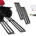 Truck Ramps 7.5FT ATV Loading Ramps for Pickup Trucks Shed Ramps with Straps 1500LBS Aluminum Ramps for Lawn Mower 2PCS 89 * 12" Snowmobile Car Ramps Black Motorcycle Accessories with Handle Buckle