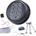 Black Gun Safe Lock Kit  Electronic Keypad with Solenoid Lock, 2 Override Keys, Reset Cable, Circuit Board & Alarm Horn  Universal Replacement for Safe Boxes & Rifle Safes