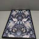 Large Framed Canvas Wall Art - Navy Blue Pictures William Morris Style for Living Room Bird Flower Prints Boho Wall Decor for Bedroom Dining Room Black Float Frame 16" X 24" X 3 Pieces