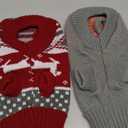 HYLYUN Cat Christmas Sweater 2 Packs - Puppy Christmas Sweater Pet Reindeer Snowflake Sweaters for Kittys and Small Dogs XS