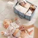 Blissful Diary Baby Diaper Caddy Organizer, Stylish Storage Basket for Newborn Essentials and Diaper Station, Gift for Baby Shower and Registry Must-Have, Dusty Blue