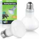 LUCKY HERP 2 Pack Reptile Heat Lamp Bulbs 75W (2nd Gen), Basking Light Bulb for Reptiles & Amphibians, Simulated Natural Sunlight Terrarium Heat Lamps for Bearded Dragon, Lizard, Turtle, Tortoise