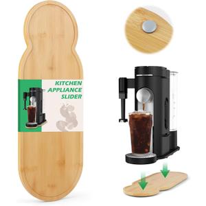 Appliance Slider for Ninja Single Serve Coffee Maker PB051/PB041, Bamboo Kitchen Appliance Sliding Tray for Coffee Maker, Coffee Slider for Countertop for Ninja Accessories, 5.9W x 16.5D