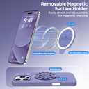 Magnetic for iPhone 16 Pro Case, Compatible with Magsafe, Suction Cup Phone Mount, 2 Screen Protectors - Camera Protector, Silicone Shockproof Protective Phone Cover 6.3", Lavender
